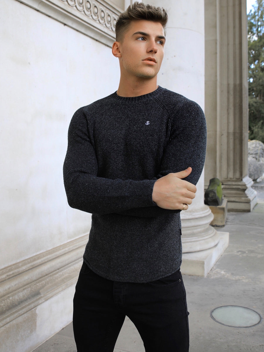 Buy Olton Rib Knit Dark Grey Mens Jumper – Blakely Clothing US