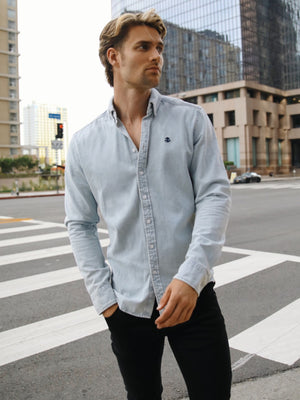 Dunham Denim Shirt - Pale Blue