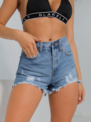 Emery Denim Shorts - Mid Blue