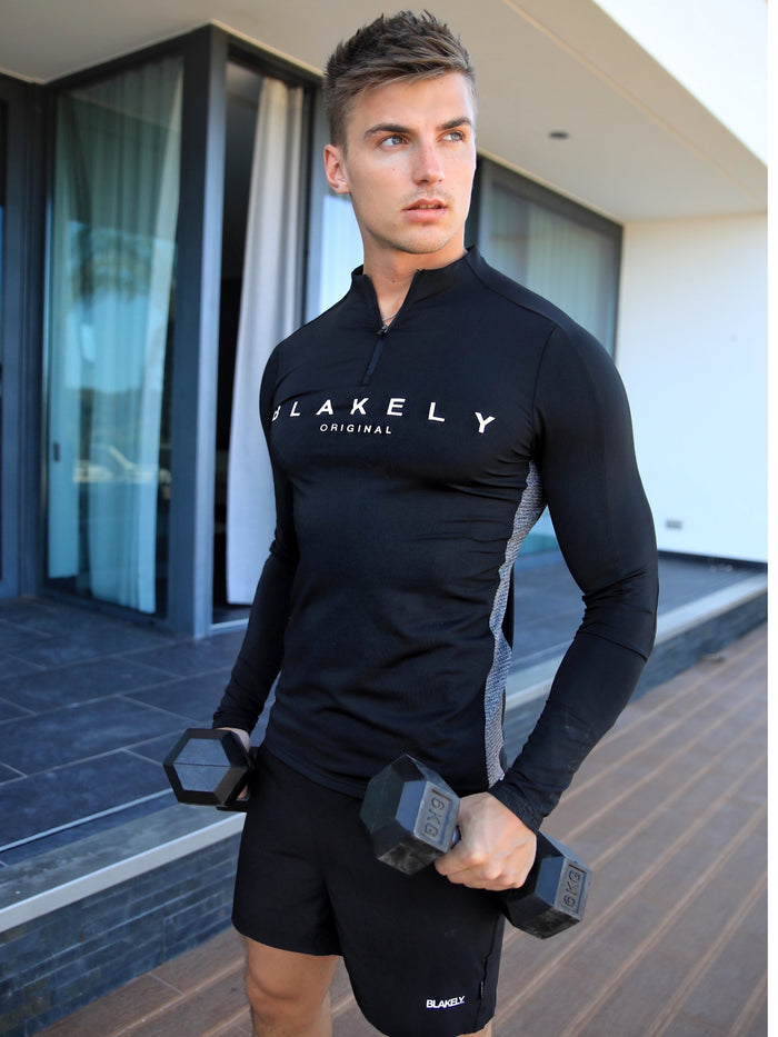 Elite Zip-Up Top - Black