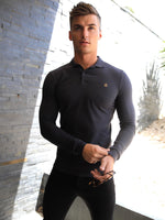 Harrow Long-Sleeve Polo Shirt - Charcoal
