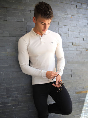 Harrow Long-Sleeve Polo Shirt - Stone