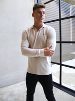 Harrow Long-Sleeve Polo Shirt - Stone