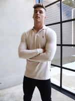 Harrow Long-Sleeve Polo Shirt - Stone