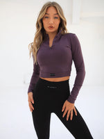Layla 1/4 Zip Top - Purple