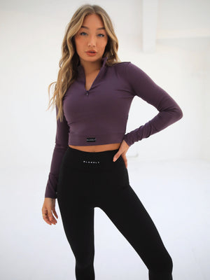Layla 1/4 Zip Top - Purple