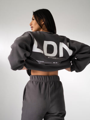 LDN Womens Oversized Jumper - Charcoal