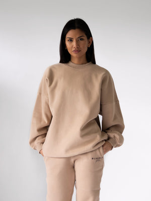 LDN Womens Oversized Jumper - Tan