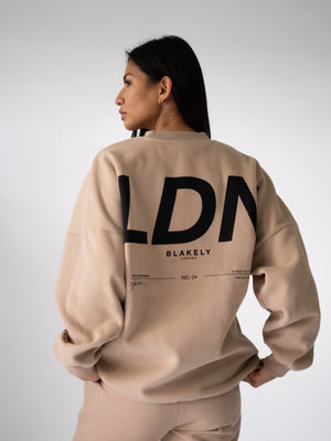 LDN Womens Oversized Jumper - Tan