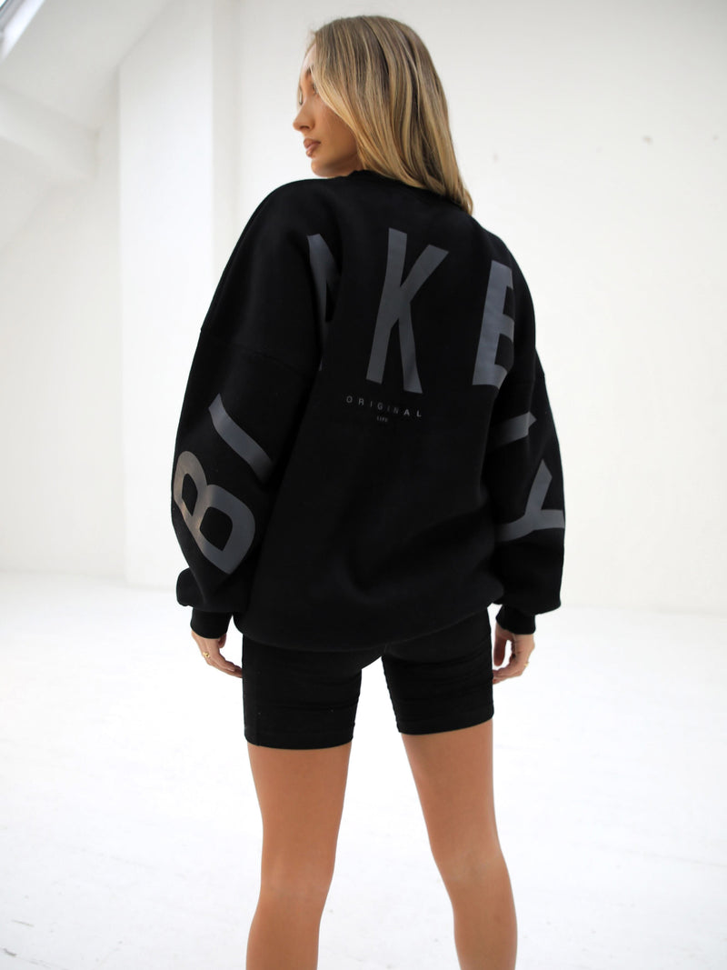 Isabel Tonal Oversized Sweater - Black