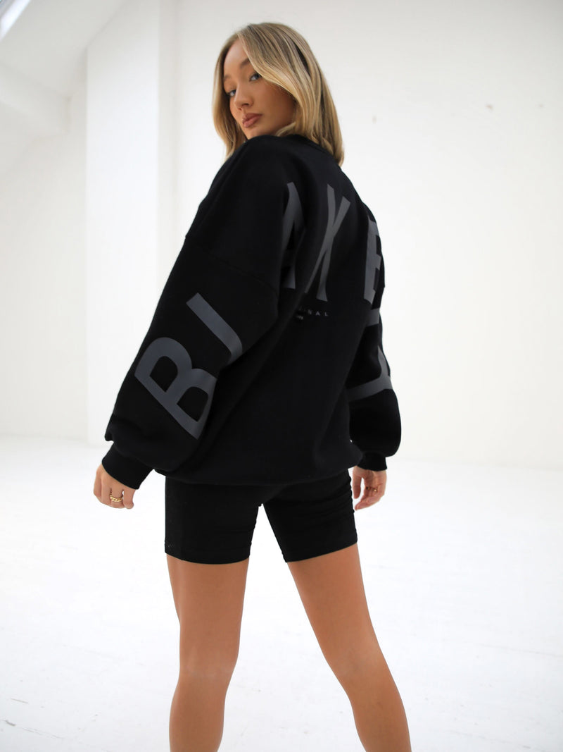 Isabel Tonal Oversized Sweater - Black