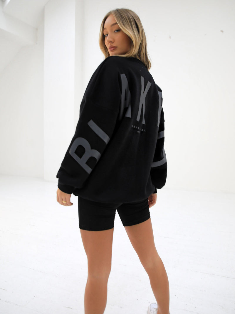 Isabel Tonal Oversized Sweater - Black