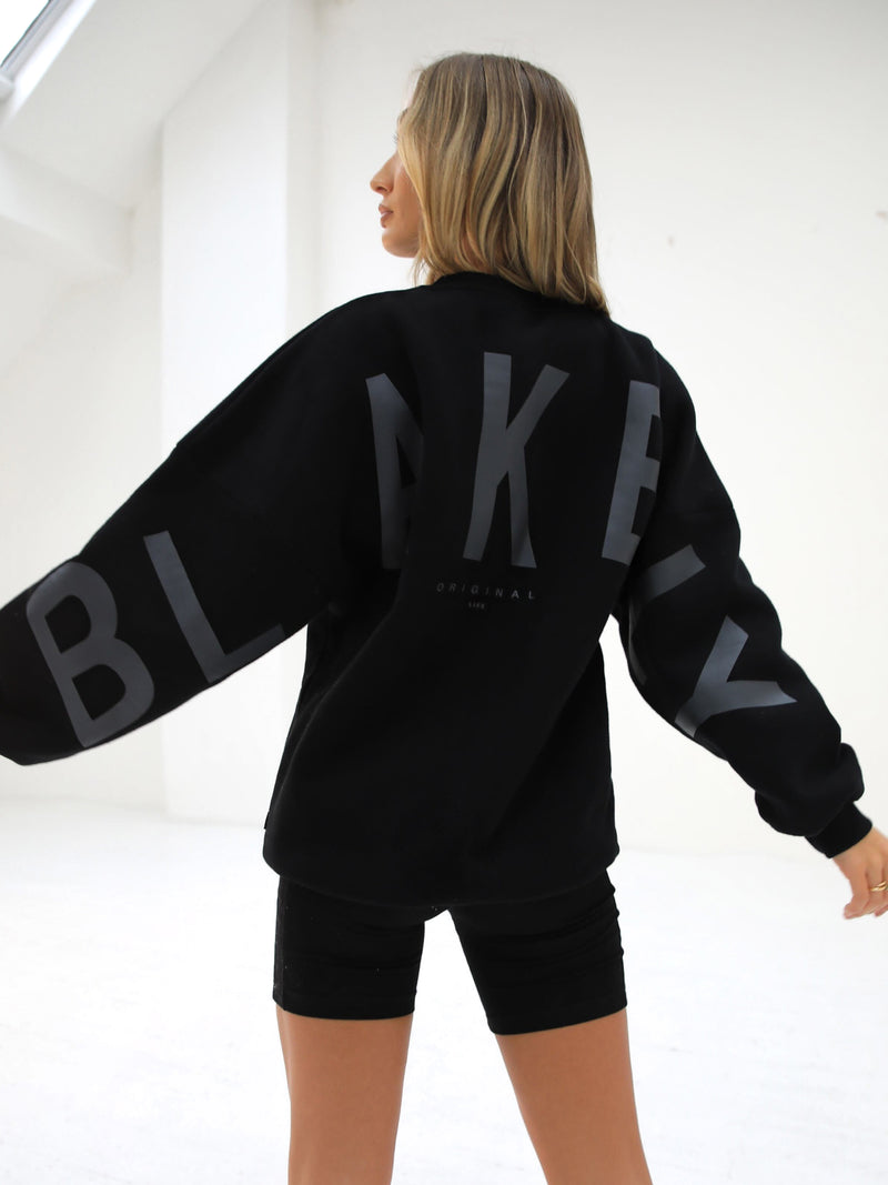 Isabel Tonal Oversized Sweater - Black