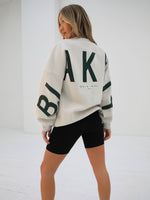 Isabel Oversized Jumper - Chalk & Forest Green