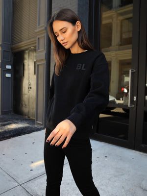 BLK Blackout Womens Oversized Jumper - Black
