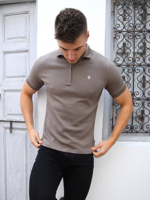 Amot Textured Polo Shirt - Grey