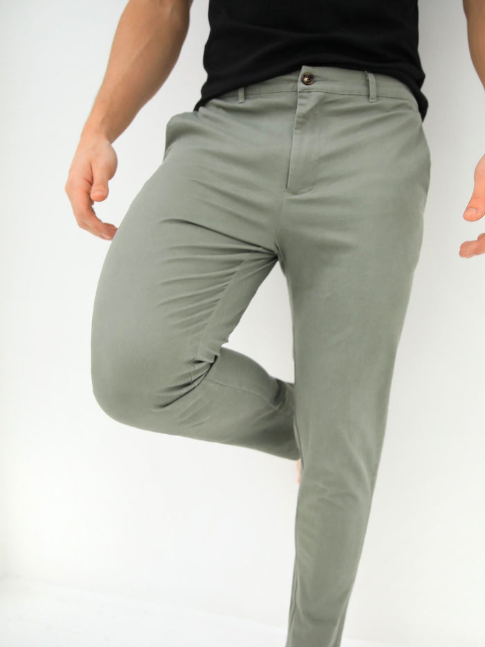 Sloane Slim Fit Tailored Chinos - Light Green