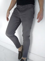Cavill Slim Fit Tailored Chinos - Charcoal