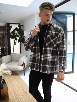 Dayton Oversized Check Shirt - Brown