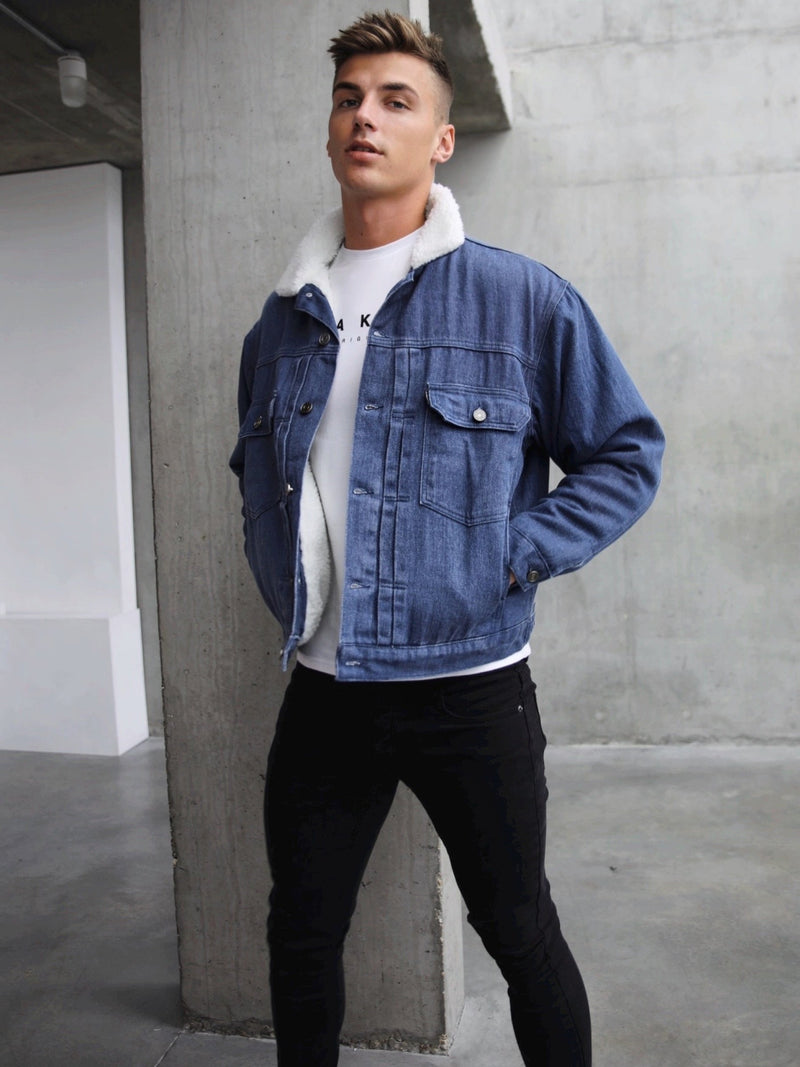 Raleigh Borg Denim Jacket - Blue