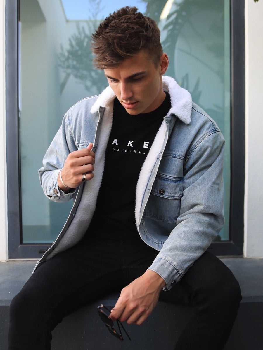 Light Blue Denim Jacket with Black Ripped Skinny Jeans Outfits For Men (15  ideas & outfits) | Lookastic