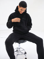 Borg Oversized Hoodie - Black