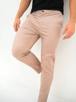 Kingsley Slim Fit Tailored Chinos - Dusty Pink