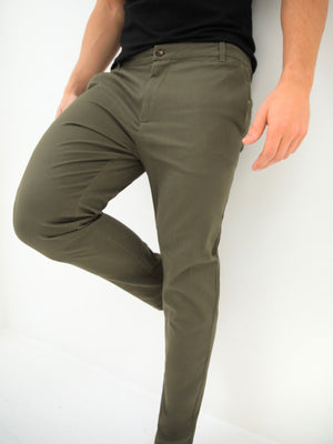 Kingsley Slim Fit Tailored Chinos - Khaki
