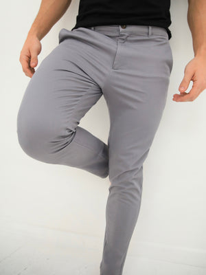Kingsley Slim Fit Tailored Chinos - Slate Grey