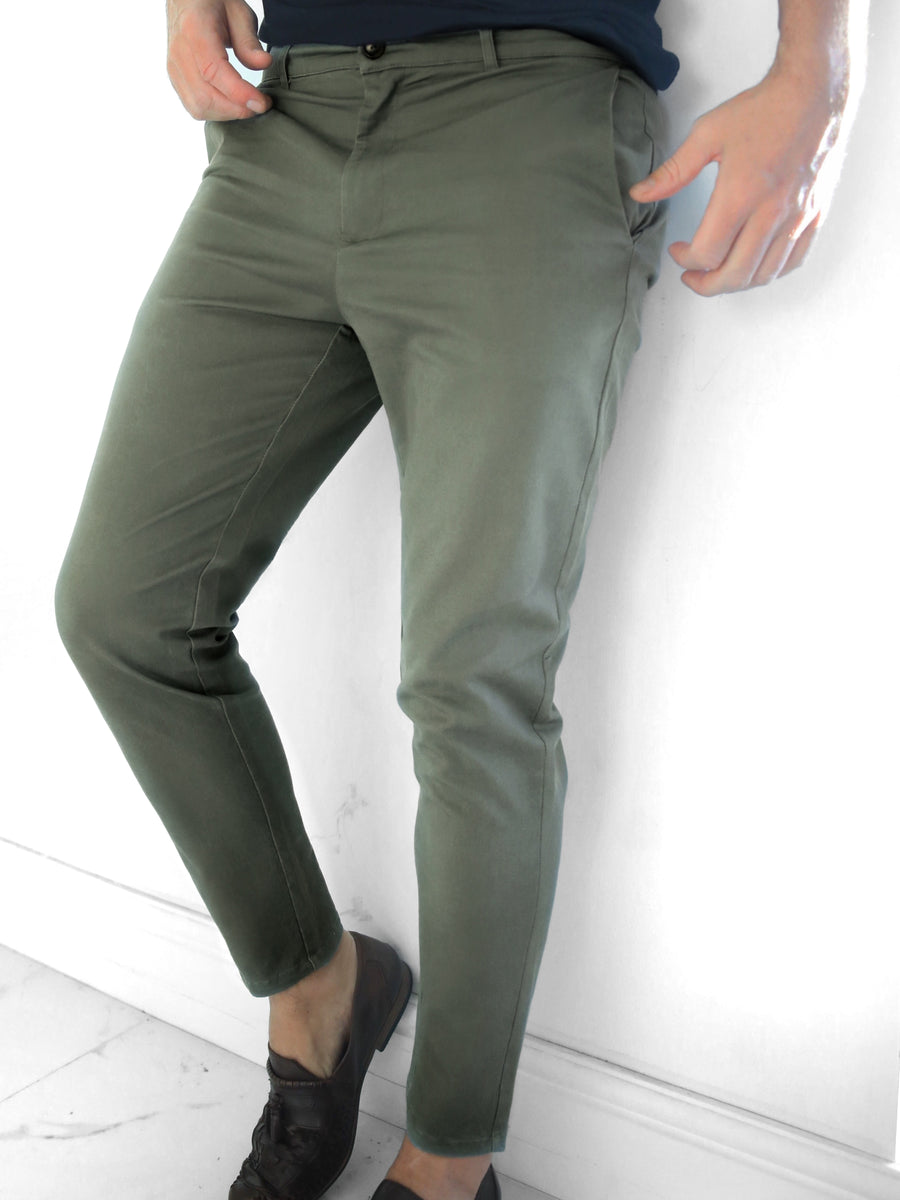 Kingsley Slim Fit Tailored Chinos - Sage Green