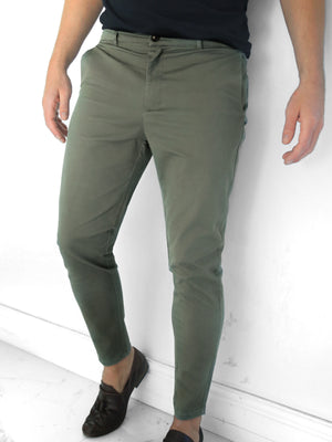 Kingsley Slim Fit Tailored Chinos - Sage Green