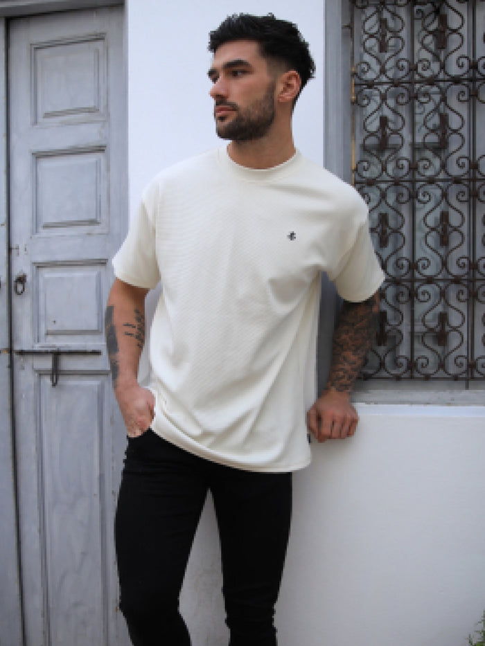Ceuta Textured Relaxed T-Shirt - Off White