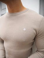 Riad Knitted Long Sleeve T-Shirt - Tan
