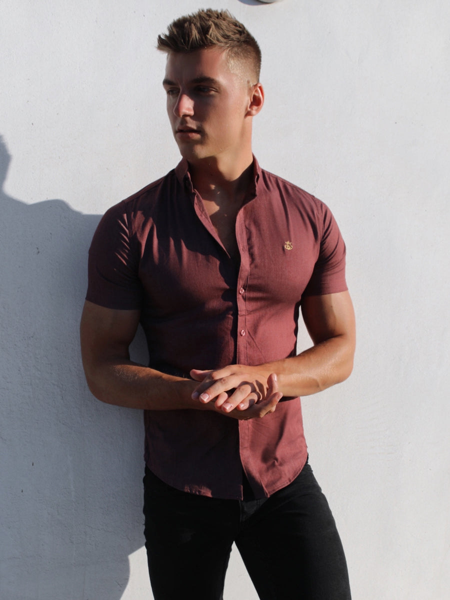 Brisbane Short Sleeve Shirt - Burgundy