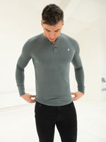 Henley Brushed Soft T-Shirt - Sage Green