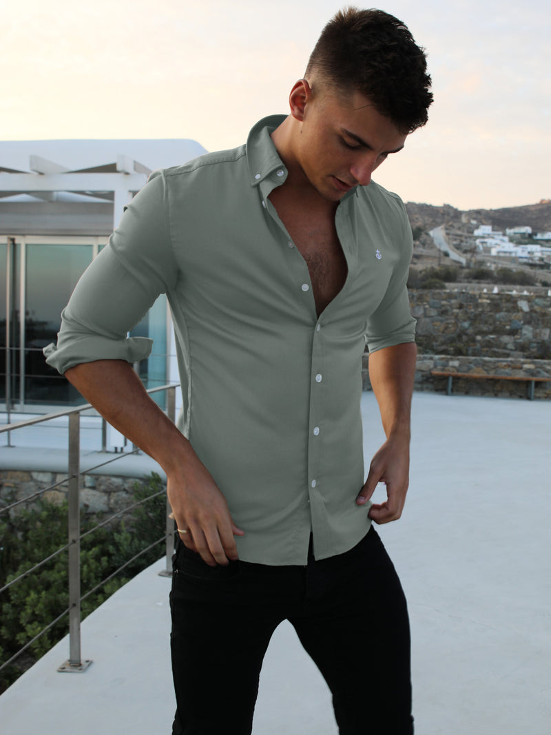 Hunter Long Sleeve Shirt - Mint Green