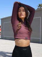 Aria Zip Top - Burgundy