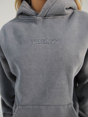 Acetic Oversized Hoodie - Grey Acid Wash