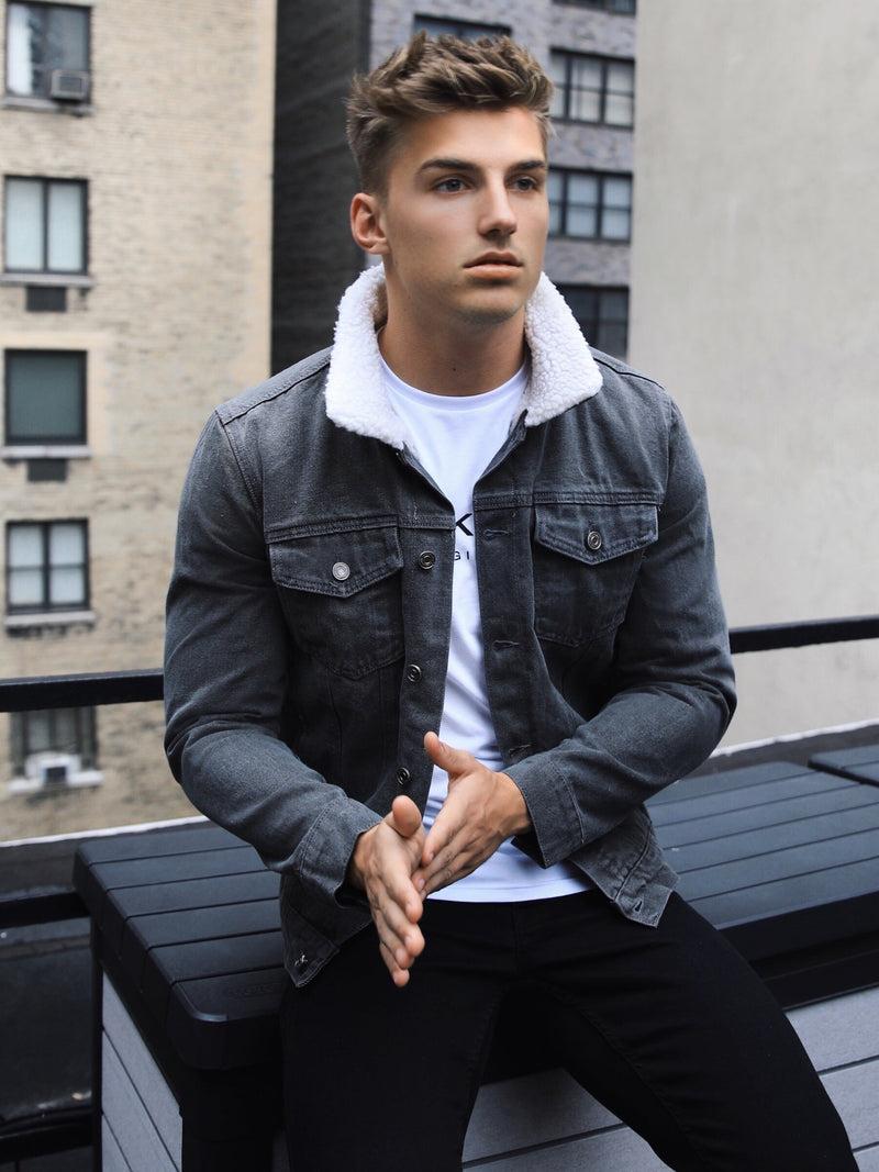 Buy Boston Mens Grey Denim Jacket Free delivery on orders over 199 Blakely Clothing US