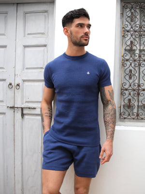 Riad Knitted T-Shirt - Blue