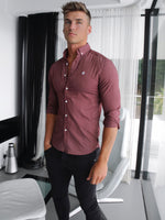 Maidstone Fitted Stretch Shirt - Burgundy