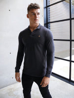 Harrow Long-Sleeve Polo Shirt - Charcoal