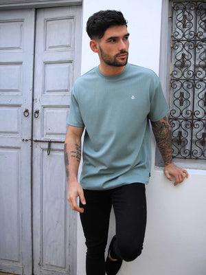 Ceuta Textured Oversized T-Shirt - Teal