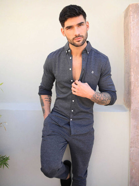 Midar Check Shirt - Dark Grey